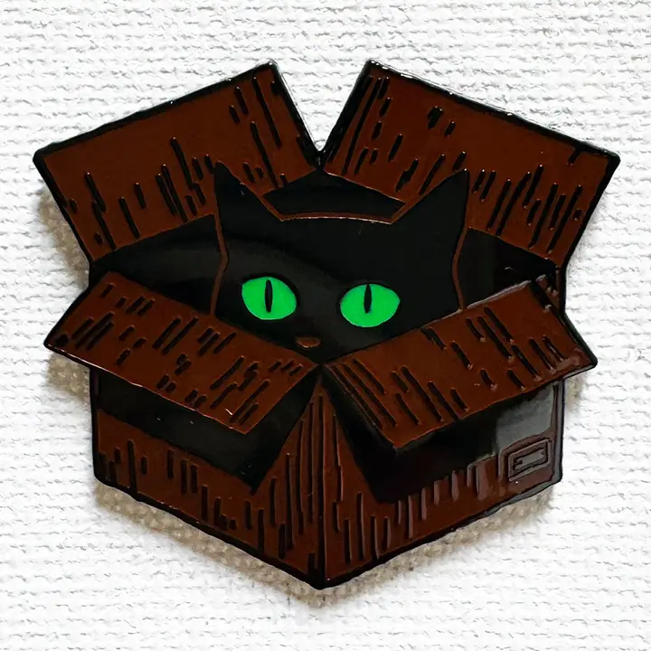 Cat Box enamel pin