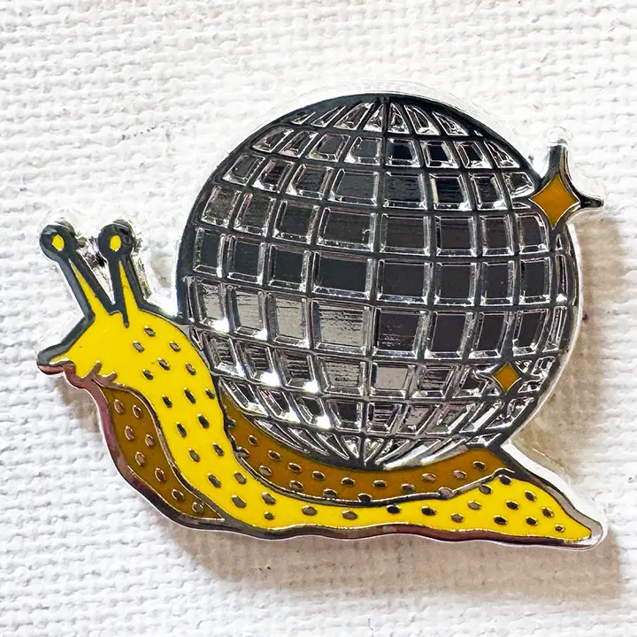 Disco Snail enamel pin