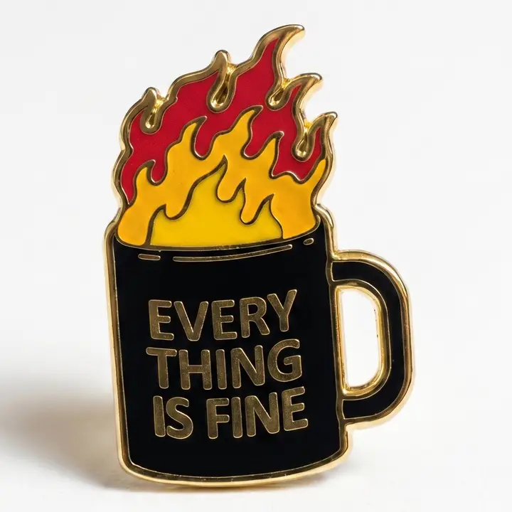 Everything Is Fine enamel pin