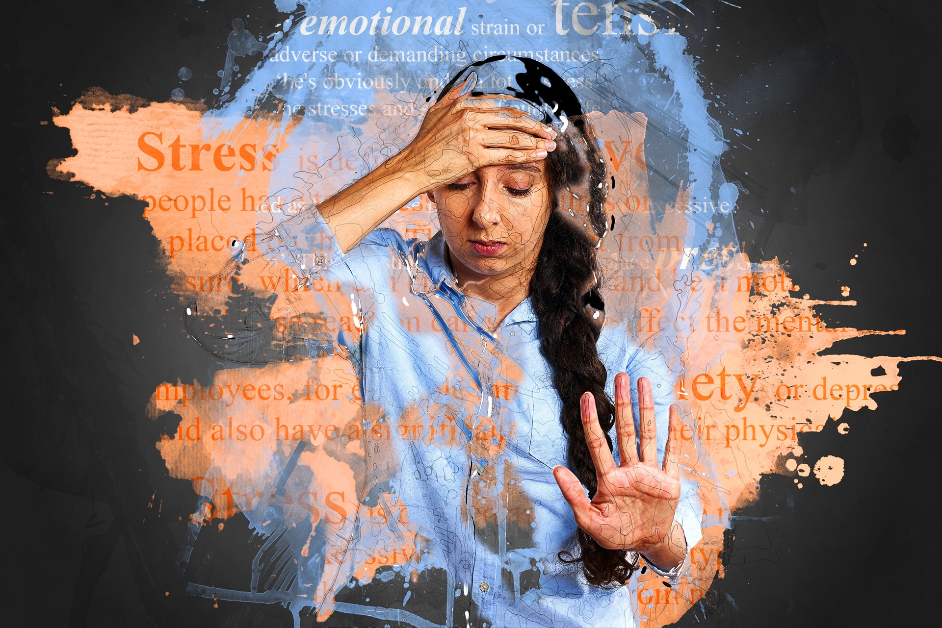 A person feeling overwhelmed by stress